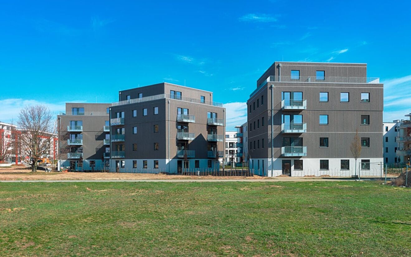 Living in the wood hybrid building in Berlin Adlershof