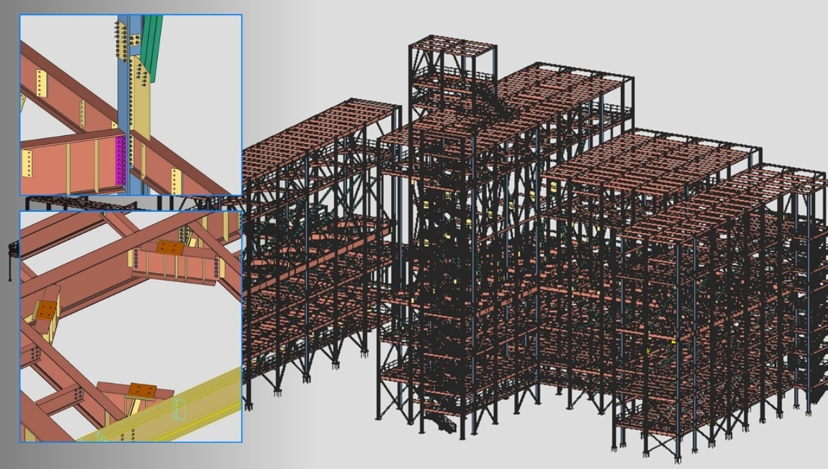 Steel detailing model of Nestle Purina pet food factory by Arteras, Inc.